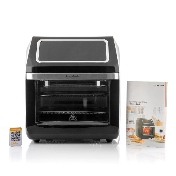 AIRFRYER INNOVAGOODS FRYINN PRO MAX 12000 MUSTA 1800 W 12 L RUOSTUMATON TERÄS
