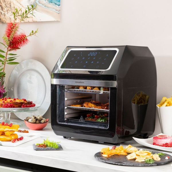 AIRFRYER INNOVAGOODS FRYINN PRO MAX 12000 MUSTA 1800 W 12 L RUOSTUMATON TERÄS