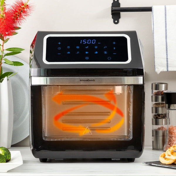 AIRFRYER INNOVAGOODS FRYINN PRO MAX 12000 MUSTA 1800 W 12 L RUOSTUMATON TERÄS