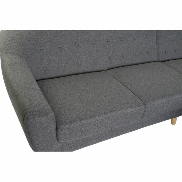 Sohva 3-istuttava DKD Home Decor 8424001799442 Grey Multicolour Natural Wood Rubber wood Scandi 230 x 144 x 84 cm