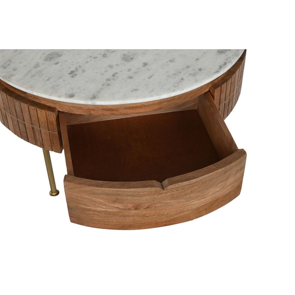 OLOHUONEEN PÖYTÄ DKD HOME DECOR MARMORI MANGOPUU (85 X 85 X 45 CM)