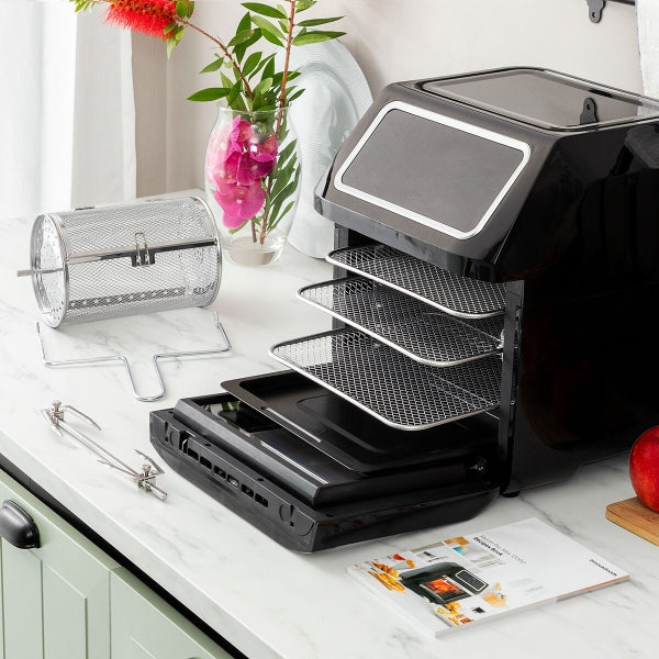 AIRFRYER INNOVAGOODS FRYINN PRO MAX 12000 MUSTA 1800 W 12 L RUOSTUMATON TERÄS