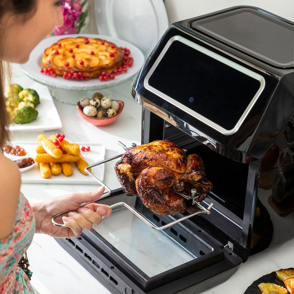 AIRFRYER INNOVAGOODS FRYINN PRO MAX 12000 MUSTA 1800 W 12 L RUOSTUMATON TERÄS