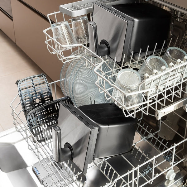 AIRFRYER kahdella korilla INNOVAGOODS FRYINN DOUBLE 8000 MUSTA 3400 W 8 L RUOSTUMATON TERÄS