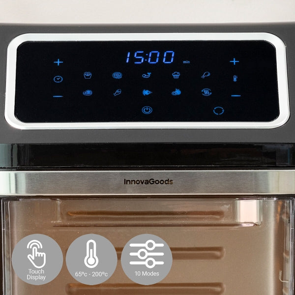 AIRFRYER INNOVAGOODS FRYINN PRO MAX 12000 MUSTA 1800 W 12 L RUOSTUMATON TERÄS