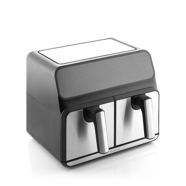 AIRFRYER kahdella korilla INNOVAGOODS FRYINN DOUBLE 8000 MUSTA 3400 W 8 L RUOSTUMATON TERÄS
