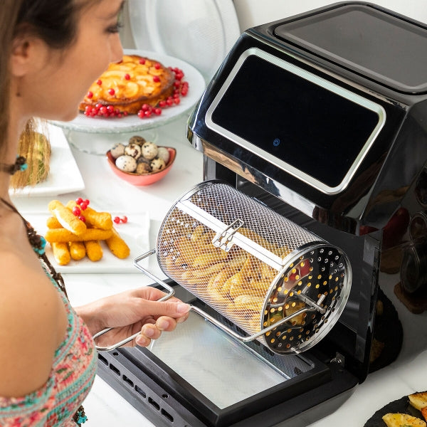 AIRFRYER INNOVAGOODS FRYINN PRO MAX 12000 MUSTA 1800 W 12 L RUOSTUMATON TERÄS