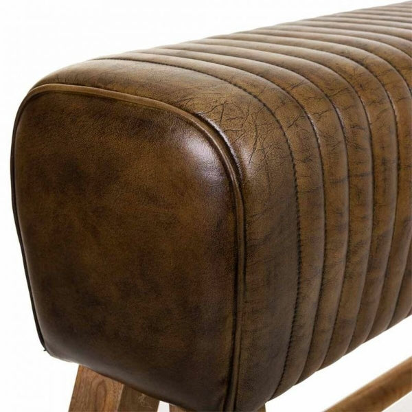 Penkki Alexandra House Living Brown Natural Leather Mango wood 35 x 76 x 120 cm