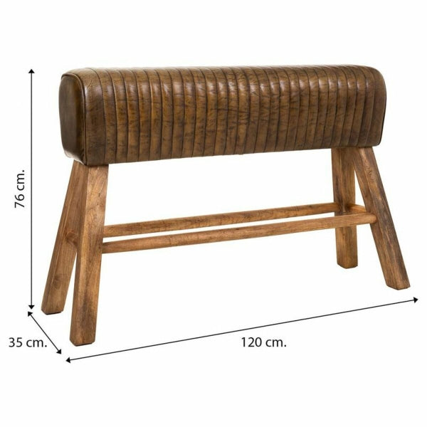 Penkki Alexandra House Living Brown Natural Leather Mango wood 35 x 76 x 120 cm