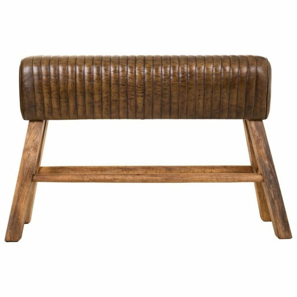 Penkki Alexandra House Living Brown Natural Leather Mango wood 35 x 76 x 120 cm