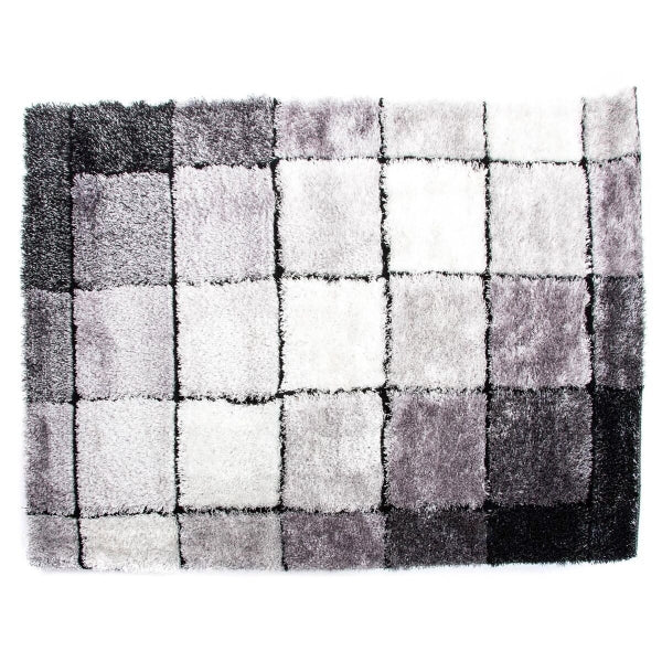 Matto DKD Home Decor Black Polyester White Frames 120 x 180 x 2 cm