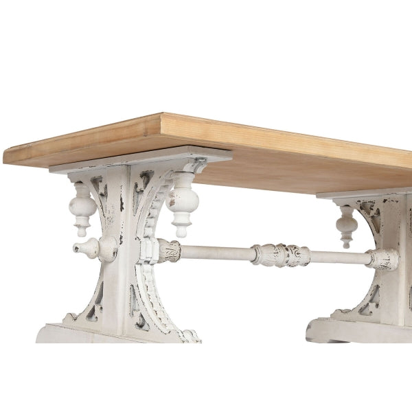 Pöytä Home ESPRIT White Natural Fir wood MDF Wood 110 x 65 x 46 cm