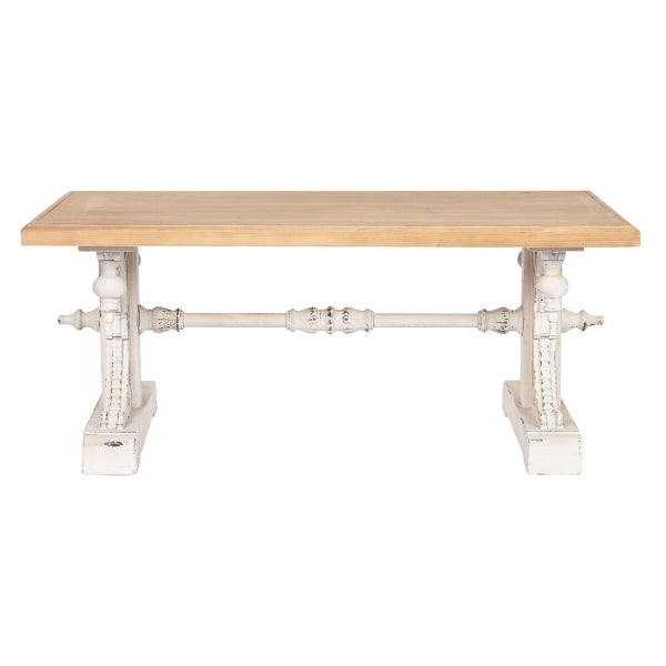 Pöytä Home ESPRIT White Natural Fir wood MDF Wood 110 x 65 x 46 cm