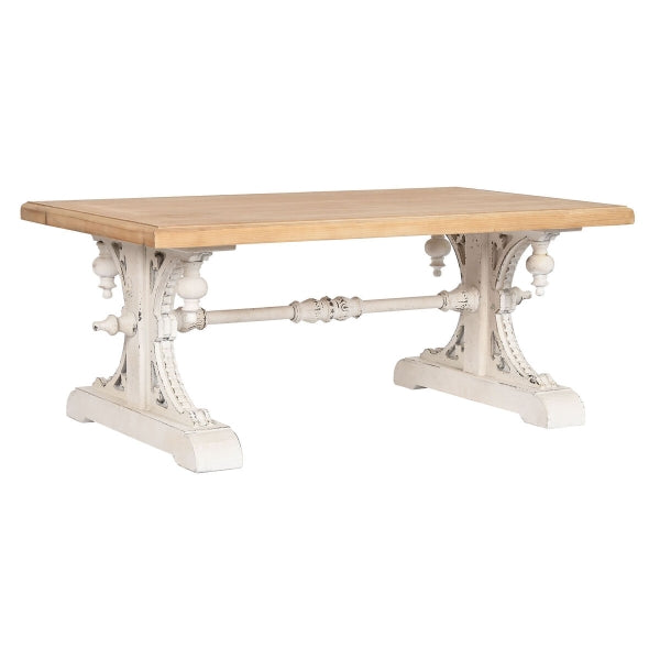 Pöytä Home ESPRIT White Natural Fir wood MDF Wood 110 x 65 x 46 cm