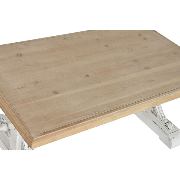 Pöytä Home ESPRIT White Natural Fir wood MDF Wood 110 x 65 x 46 cm
