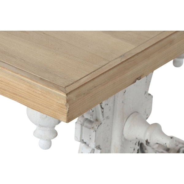 Pöytä Home ESPRIT White Natural Fir wood MDF Wood 110 x 65 x 46 cm