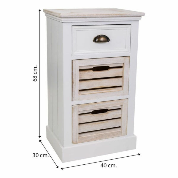 Kaappi Chest of drawers Alexandra House Living White Brown Paolownia wood MDF Wood 30 x 68 x 40 cm