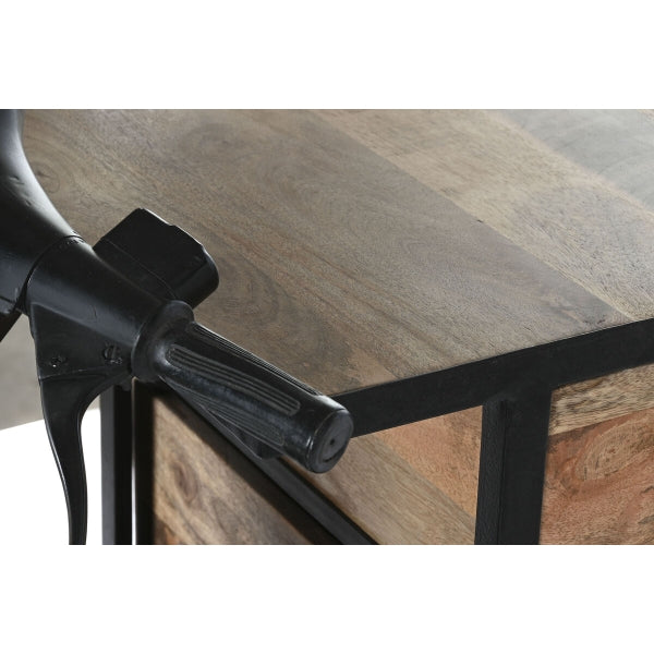 Pöytä Home ESPRIT Brown Black Iron Mango wood Motorbike Loft Worn 100 x 68 x 105 cm