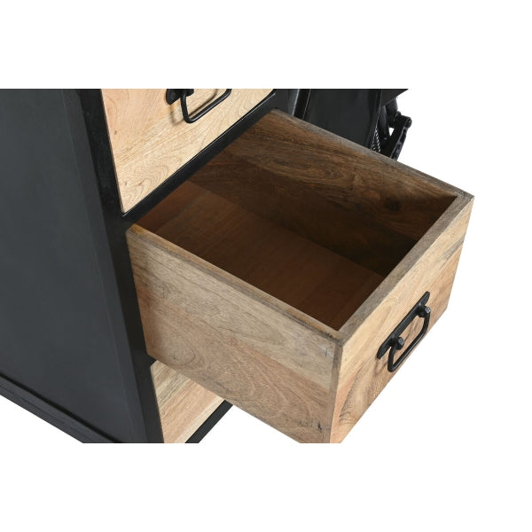 Pöytä Home ESPRIT Brown Black Iron Mango wood Motorbike Loft Worn 100 x 68 x 105 cm