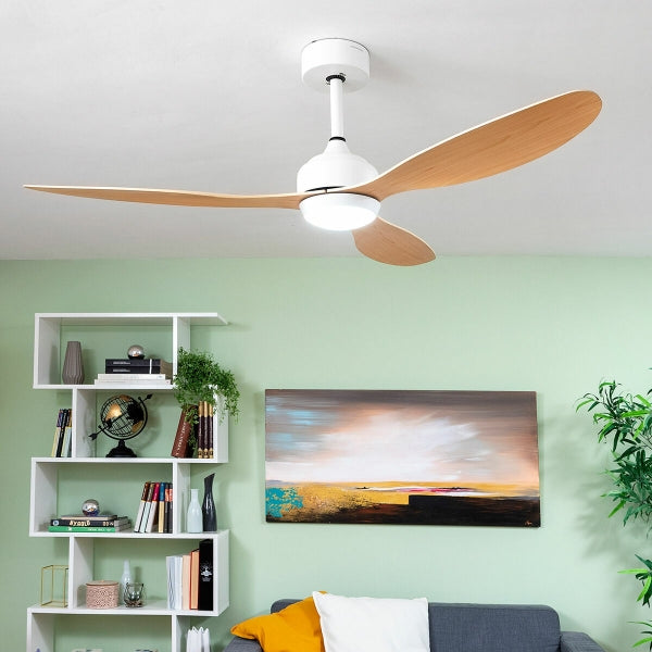Kattotuuletin LED Ceiling Fan with 3 ABS Blades Wuled InnovaGoods Wood 36 W 52" Ø132 cm