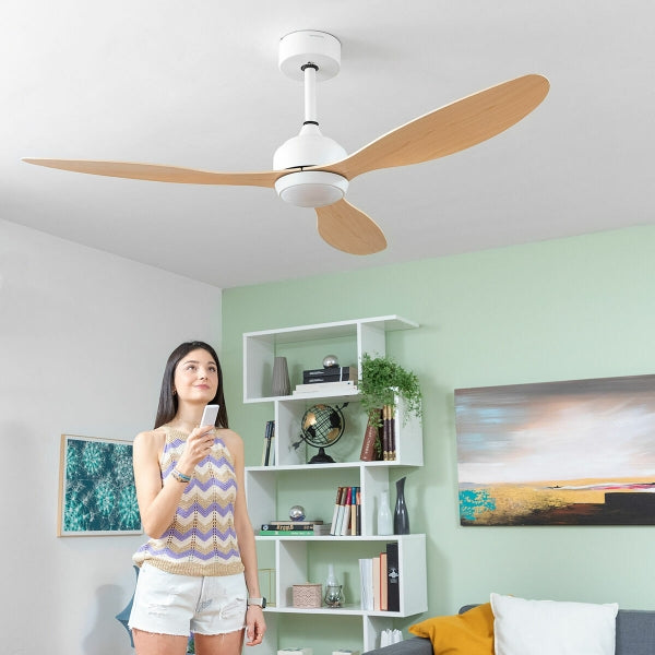 Kattotuuletin LED Ceiling Fan with 3 ABS Blades Wuled InnovaGoods Wood 36 W 52" Ø132 cm