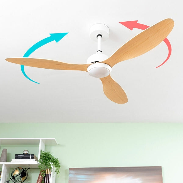 Kattotuuletin LED Ceiling Fan with 3 ABS Blades Wuled InnovaGoods Wood 36 W 52" Ø132 cm