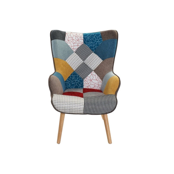 Nojatuoli DKD Home Decor 70 x 73 x 100 cm Ruskea Kumipuu Monivärinen