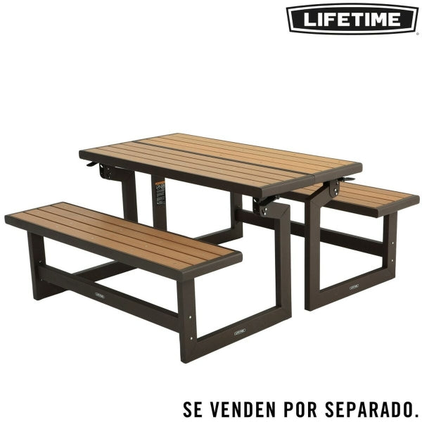 Penkki selkätuella Lifetime Pöytä Ruskea Convertible