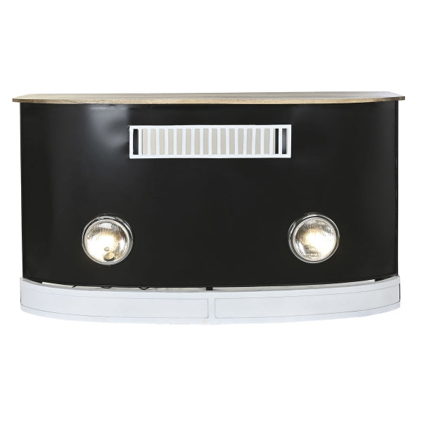 Baaritiski AUTON MASKI DKD Home Decor BAR Valkoinen Ruskea Musta Alumiini Rauta Mangopuu 157 x 52 x 90 cm