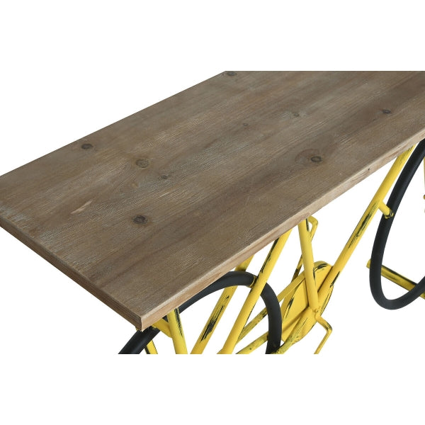 Sivupöytä Console Home ESPRIT Yellow Black Wood Metal 160 x 40 x 88 cm