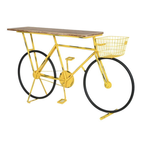 Sivupöytä Console Home ESPRIT Yellow Black Wood Metal 160 x 40 x 88 cm