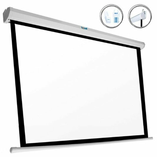 Valkokangas sähkökäyttöinen Electric Wall Screen iggual PSIES240 White (240 x 240 cm)